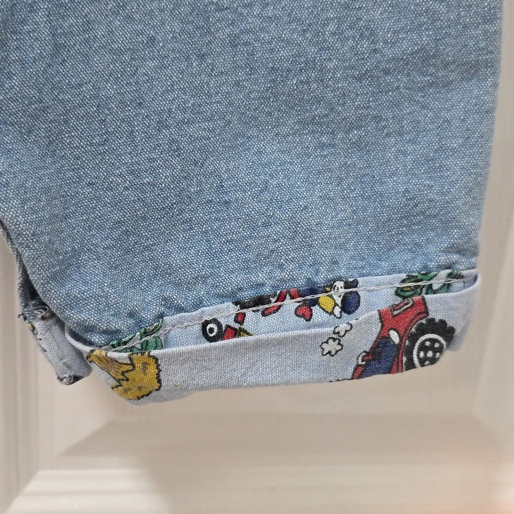 VTG OshKosh B'Gosh Made in USA Overalls 2T Vestbak Denim Tractor Cuff Truck Rare